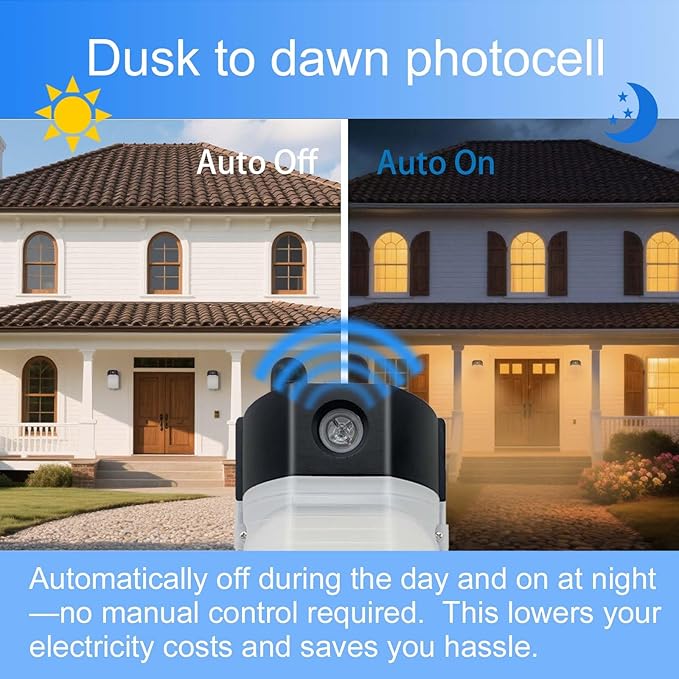 4Pack 30W LED Wall Pack Light with Dusk to Dawn Sensor Aluminum Material Milky White lampshade 5000K/100-227V 3300LM Daylight IP65 Waterproof Outdoor LEDgarage Warehouse Garden Security