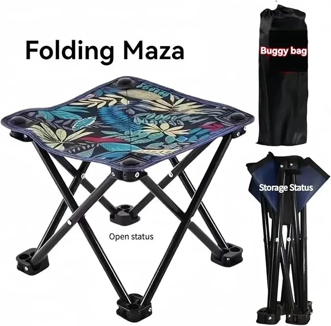 Folding Camping Stool Portable Footstool Small Lightweight 300 Lbs Weight Capacity for Outdoor Hiking Fishing