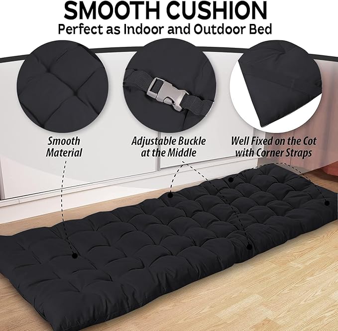 Zone Tech Camping Cot Mattress Pad Premium Quality Outdoor Comfortable Thicker Cotton Sleeping Cot Lightweight Waterproof Bottom Pad Mattress for Adult Kid