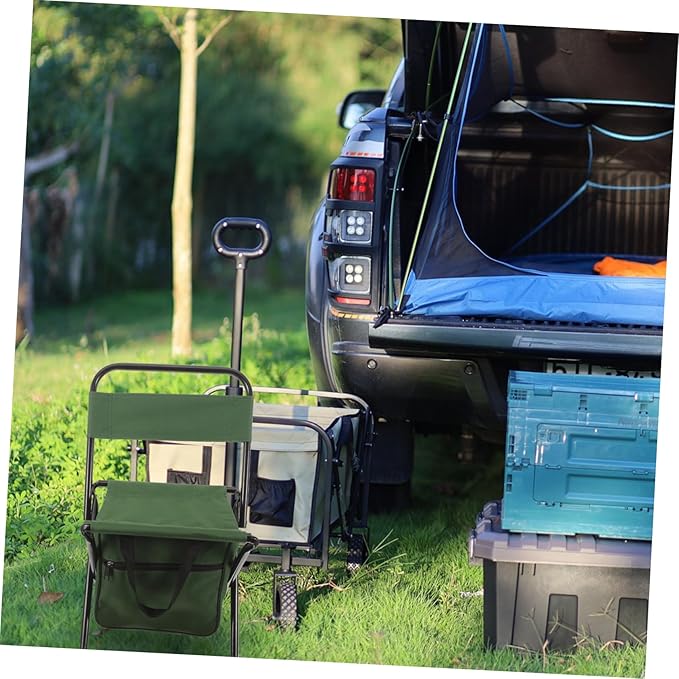 Happyyami Folding Chairs for Outside Multi-use Compact Camping Chair Table Portable Folding Stool Outdoor