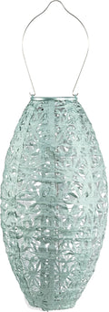 Allsop Soji Stella Wildflower Pod Solar Lantern 15 LED Outdoor Light Handmade with Weather-Resistant UV Treated Fabric Stainless Steel Hardware Auto Sensor on/Off for Patio Deck Garden