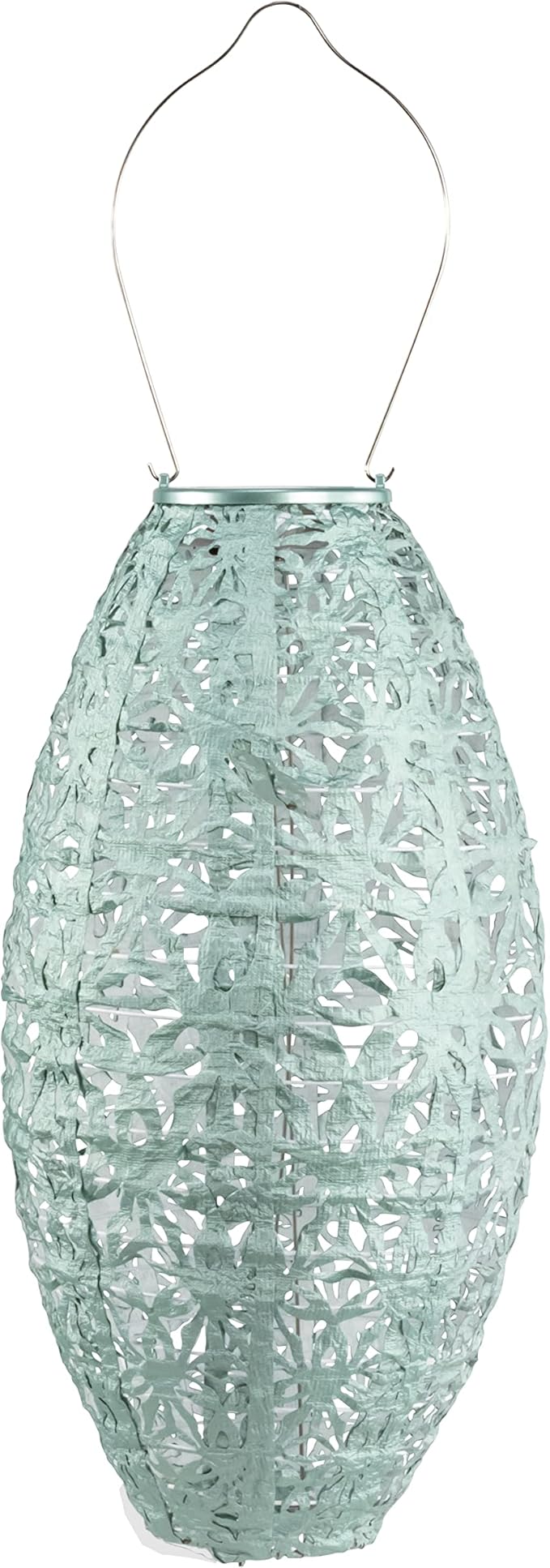 Allsop Soji Stella Wildflower Pod Solar Lantern 15 LED Outdoor Light Handmade with Weather-Resistant UV Treated Fabric Stainless Steel Hardware Auto Sensor on/Off for Patio Deck Garden