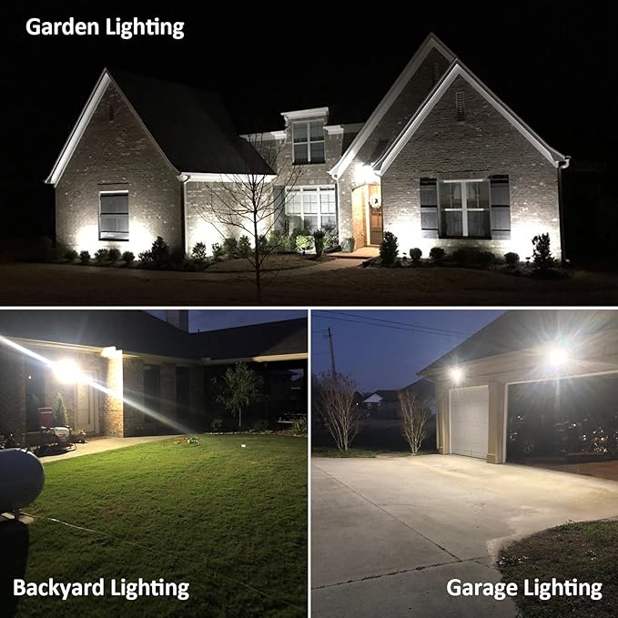 40W LED Flood Light Outdoor Security Floodlights Fixture with Knuckle Mount Base Dusk-to-Dawn Photocell Daylight 5200lm(300W Equivalent) 100-277V IP65 Waterproof for Entrance Yard (2Pack)
