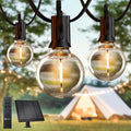 Brightown 75FT Solar String Lights Outdoor Waterproof with Remote Solar Patio Lights with 35 Shatterproof LED Bulbs 3 Light Mode Dimmable &amp Timer Hanging String Lights for Porch Garden Bistro