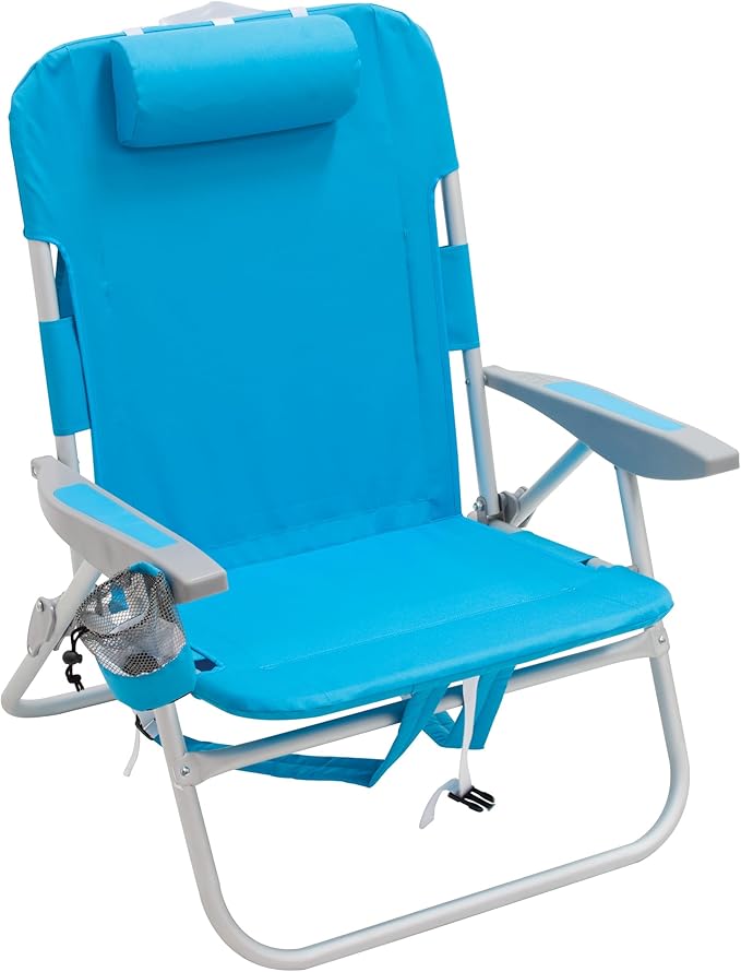 RIO beach Big Boy 4-Position 13 High Seat Backpack Beach or Camping Folding Chair Turquoise