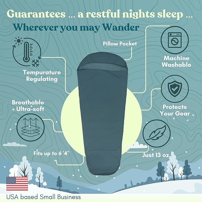 Sleeping Bag Liner for Hot or Cold Weather Camping Ultra-Soft Washable 86x35  Lightweight &amp Anti-Static Polyester Knit Sleep Sack Adult Travel Sheets Summer Sleeping Bag liner Cotton Feel