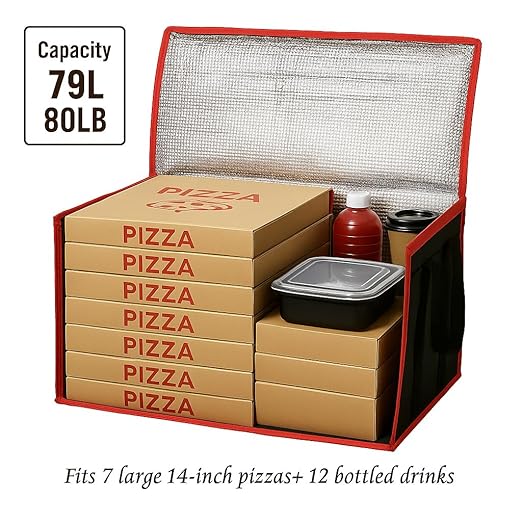 Bodaon 10-Pack Insulated Food Delivery Bag XXXL Catering/Pizza Cooler Bags Rideshare Delivery Bag Thermal Cold/Hot Styrofoam Carrier for Car/Travel/Shopping/Doordash Warmer/Frozen