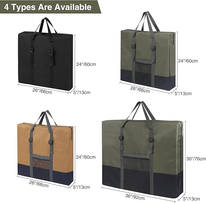 REDCAMP Folding Table Storage Bag WaterProof Carry Bag with Handles for Folding Picnic Camping Card Table Green 26 D x 5 W x 24 H