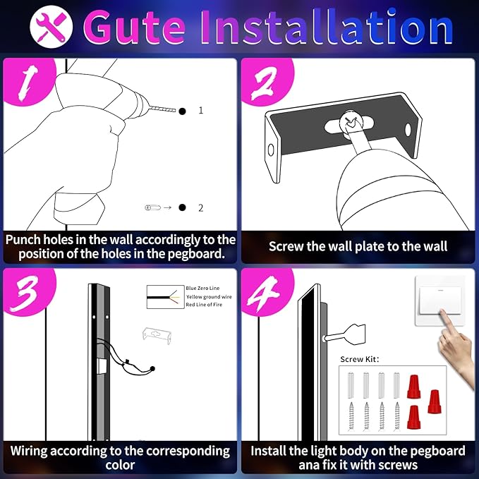 47inch Modern Wall Lights Outdoor 10 Colour Variations Dimmable Long Wall Sconce IP65 Waterproof 3000K-6000K Simple Acrylic Exterior Wall Lighting Fixtures for House Garage Front Patio