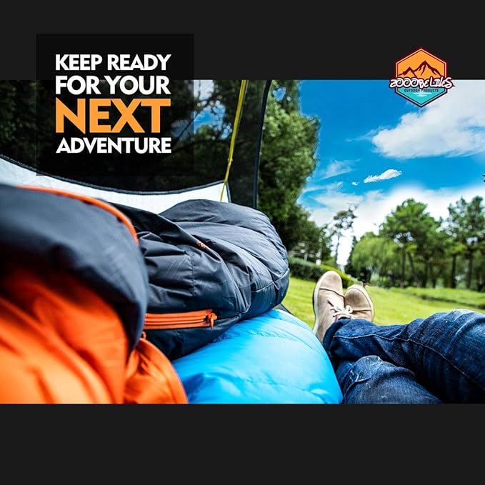 ZOOOBELIVES 10 Degree Down Sleeping Bag for Adults 4-Season Cold-Weather Mummy Bag Roomy Fit 550+ Fill Power Warmth Lightweight &amp Compressible for Car Camping Backpacking &amp Hunting - Alpl