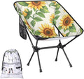Honeybaby Folding Camping Chair Flower Sunflowers Theme Camping Chairs Lightweight Portable Chair Outdoor Foldable Chairs for Camping Travel Picnic Beach Hiking
