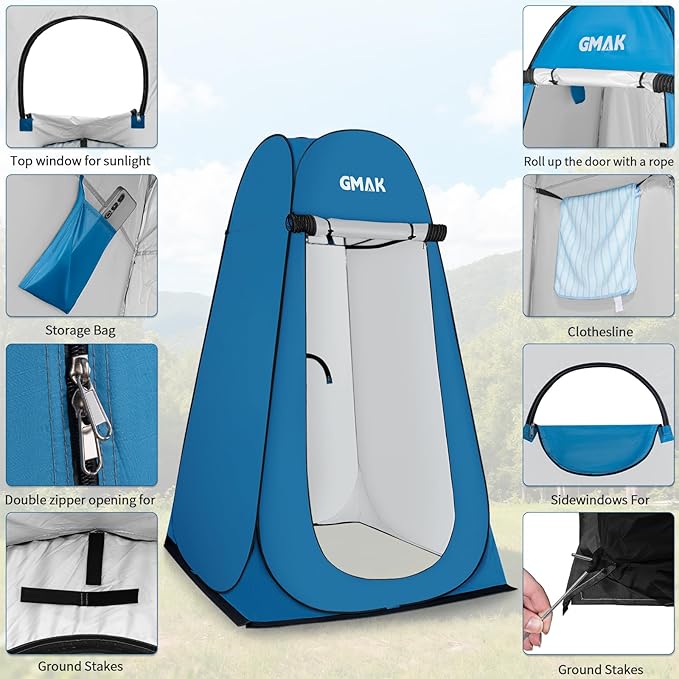 GMAK Pop Up Privacy Shower Tent Portable Pop Up Beach Dressing Changing Room UV/Rain Outdoor Privacy Shelter Camping Tents
