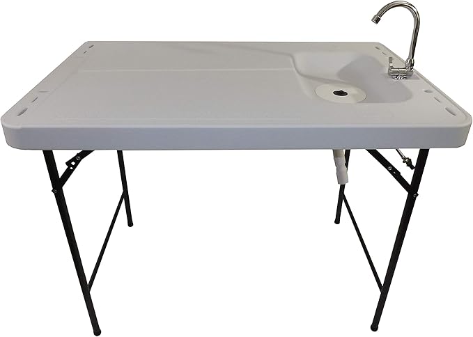 Old Cedar Outfitters Premium Extra-Large Fish and Game Cleaning Table with Sink and Folding Legs