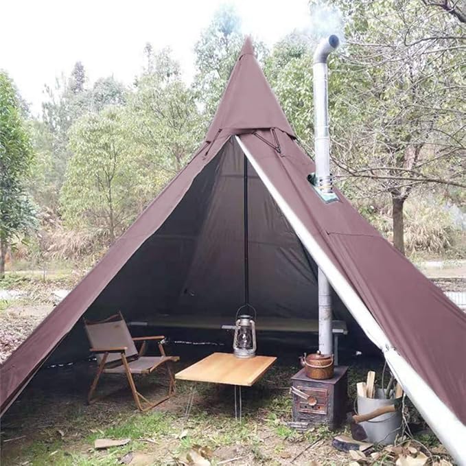 WINTENT 4 Season Waterproof Teepee Tent Yurt with Stove Jack for Adult Camping Hiking Height 7.8FT/240CM