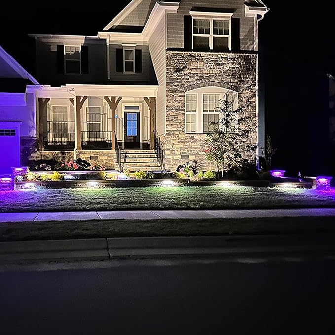 LEONLITE 8-Pack Premium Series RGB 12 Inch 5W LED Retaining Wall Lights Swivel Color Changing Hardscape Lighting Low Voltage 12V-24V AC/DC LED Landscape Hardscape Paver Light Outdoor Step Light ETL