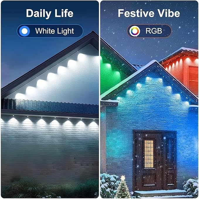 200Ft Permanent Outdoor Lights for House Waterproof IP67 LED Eave Lights with App/Remote Control Outdoor Permanent led Lighting for House Roof DecorChristmasPartyAll Holiday and Daily