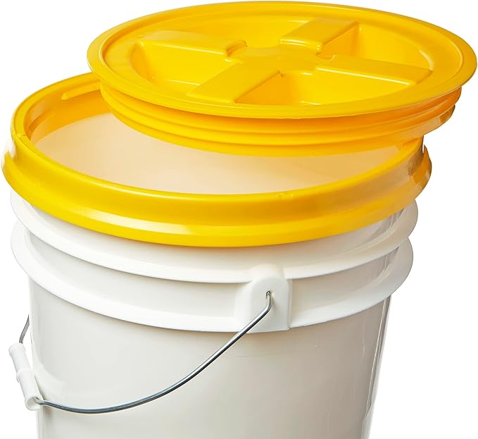 Gamma Seal Lids for 3.5 5 6 and 7 Gallon Buckets – Pack of 3 Yellow Gamma Lids – Food Grade BPA Free Reusable Lids Made in USA