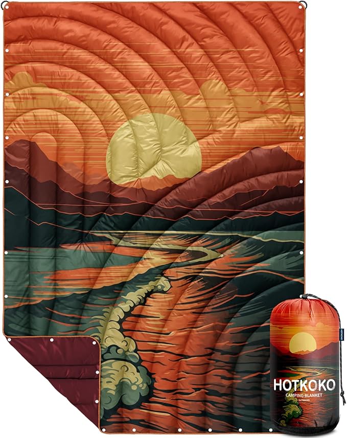 Camping BlanketLightweight Puffy Printed Camping Blanket Packable Outdoor Blanket for CampingTraveling Stadium Hiking Picnics