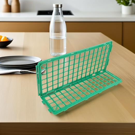 4pcs Green Plastic Fruit and Vegetable Storage Organizer Fence for Supermarket and Kitchen Use – Shelf Divider Guardrail for Fresh Produce Display and Space-Saving Rack Accessories