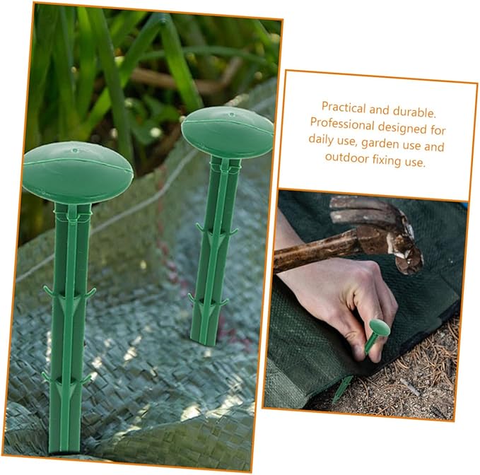 DECHOUS 150pcs Plastic Garden Stakes Ground Nails Versatile for Gardening and Tent Uses