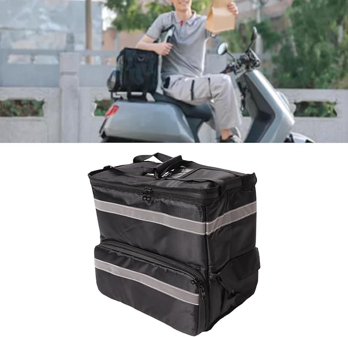Insulated Pizza Delivery Bag 50L Food Delivery Backpack Large Capacity Food Carrier with Expandable Layer Insulated Grocery Bag for Commercial Delivery Camping Travel