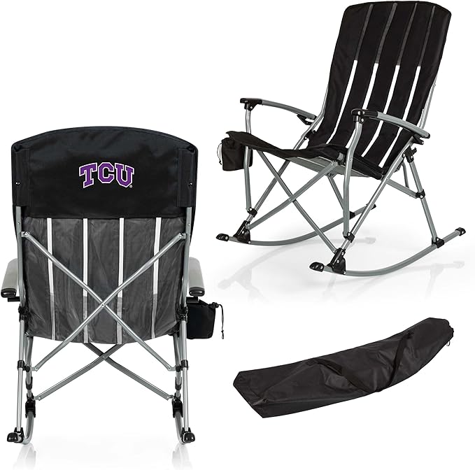 Picnic TIME NCAA Unisex-Adult NCAA Outdoor Rocking Camp Chair XL Heavy Duty Camping Chair for Adults