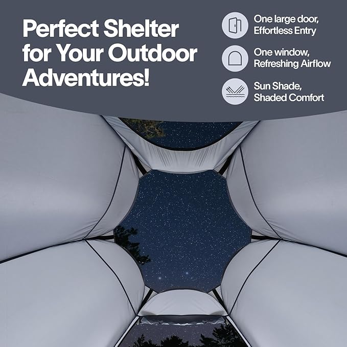 Alvantor Pop Up Screen Tent House Room Instant Outdoor Camping Canopy Sun Shelter Gazebo for Patio Backyard &amp Deck Privacy Tent(2-10 People 8'x8' 10'x10' 12'x12')