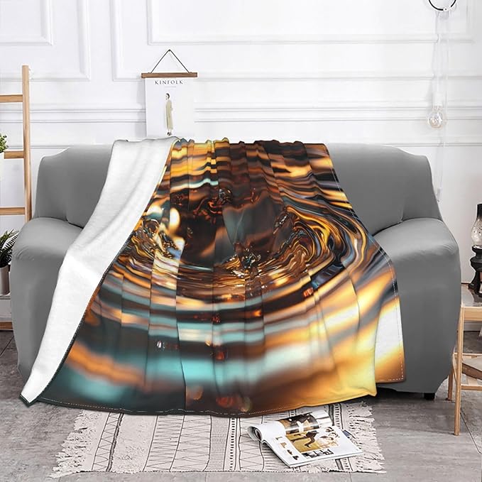 Liquid Metal Swirl Soft Fleece Blanket 60 * 50 inch Soft Sofa Blanket Suitable for Sofa Camping Travel Night Cover Blanket