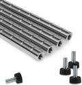 54 NSF Chrome Wire Shelf Post 1 Inch Metal Pole Foot Included for Wire Shelf Rack Poles and Parts (4 Pack)