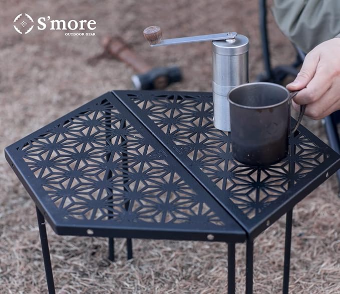 S'more Iron Outdoor Camping Table Combination Picnic Table with Carry Bag Portable Splicing Beach Table for Camping Picnic Travel RV BBQ Hiking Beach 2-Pack