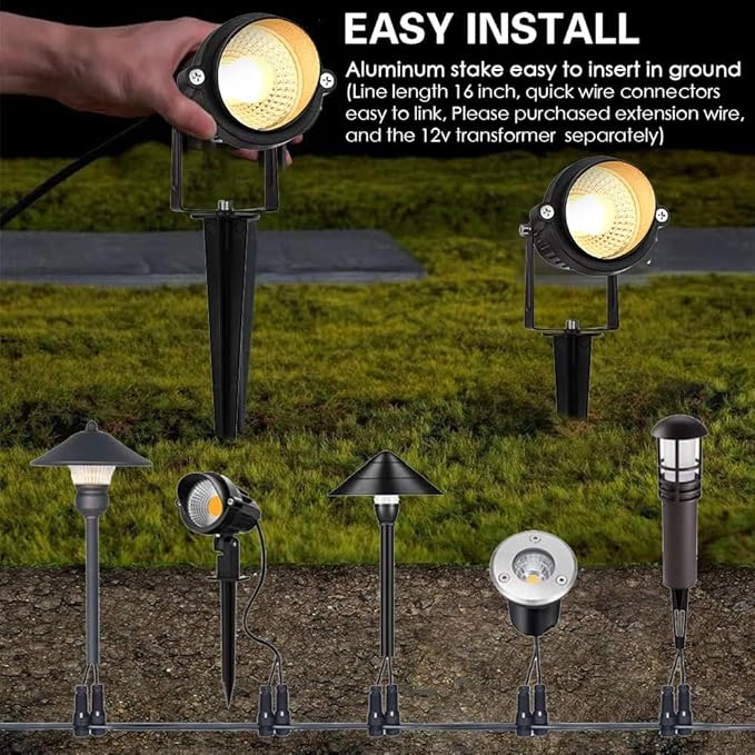 EAGLOD 5W Spot Lights Outdoor 5000K Daylight White Flag Pole Light 12V~24V AC/DC LED Landscape Spotlights Waterproof Low Voltage Landscape Lighting for Yar (8)