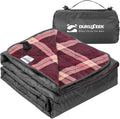 DUKUSEEK Large Camping Blanket - Waterproof Quilted Extra Thick Fleece Warm Windproof Wearable Includes Foldable Hood and Stuff Sack for Car Outdoor Sports Picnics Stadiums Dogs…