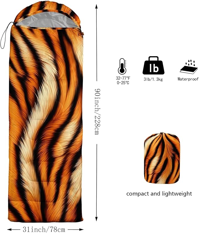 QOOMO Camping Sleeping Bags3 Season Warm &amp Cool WeatherLightweightWaterproof Sleeping Bags for Adults &amp KidsTravelingand OutdoorsCamping Gear Equipment