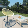 Outdoor Acapulco Chair Poly Rattan Beige Patio Lounge Outdoor Furniture Rocking Chair with Powder-Coated Steel Frame for Garden and Patio