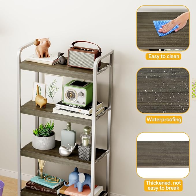 6 PCS Wire Rack Covers for Pantry Wood Grain 24''W * 12''D (Ready to Use) Faux Wood Shelf Covers for Wire Shelving Rustic Closet Shelves Covering Toppers - Bathroom Kitchen Garage (Dark)