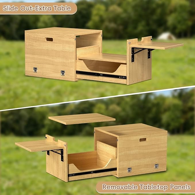 Haddockway Overland Kitchen Slide-Out SystemAll-in-One Folding Camping Table with Storage Drawer for SUV Camp Kitchen Box for Outdoor Cooking Picnic Overlanding Travel