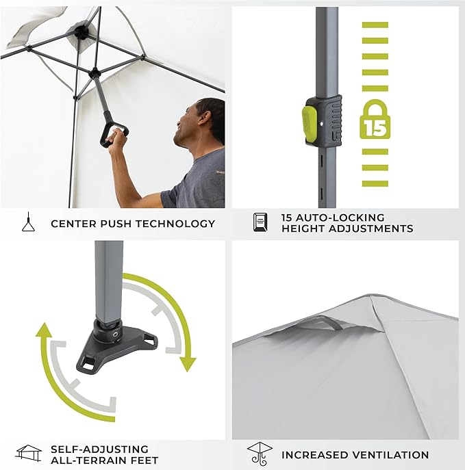 CORE 13 FT x 13 FT Instant Pop Up Canopy Tent | Portable Straight Leg Outdoor Gazebo Shelter with Wheeled Carry Bag | Perfect for Camping Beach Picnic Backyards BBQ Tailgate Patio and Party
