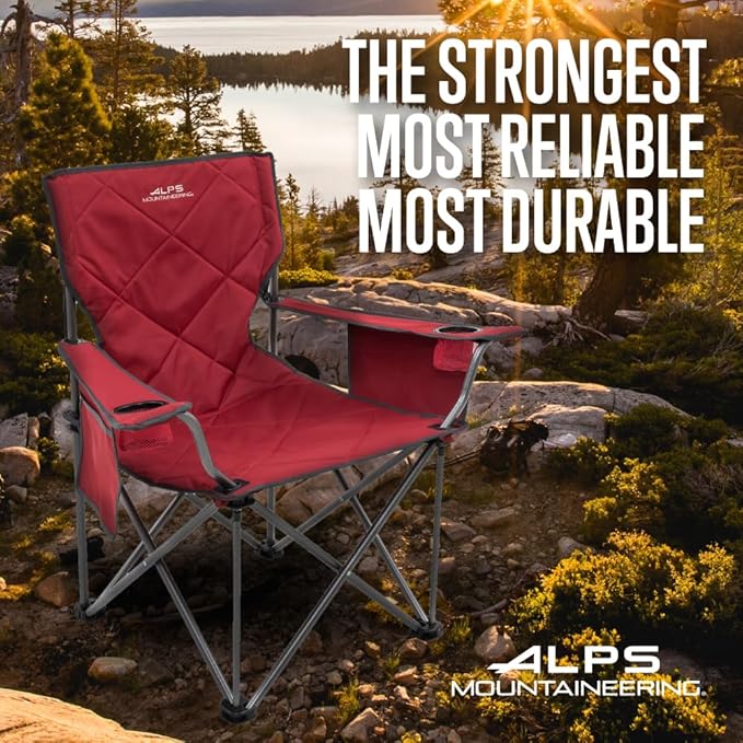 ALPS Mountaineering King Kong Camping Chairs for Adults with Mesh Cup Holders and Pockets Built Durable and Reliable with Compact Foldable Steel Frame