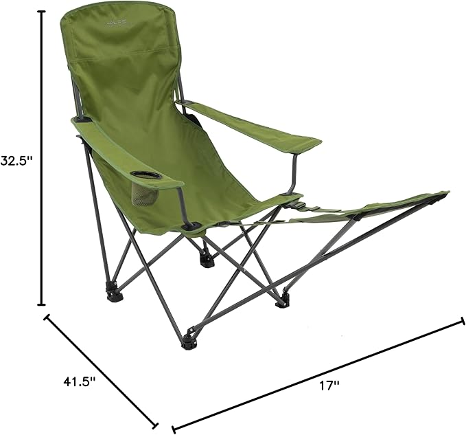 ALPS Mountaineering Escape Lounge Camping Chairs for Adults with Footrest and Adjustable Armrests Sturdy Steel Frame Compact Foldable Design and Carry Bag