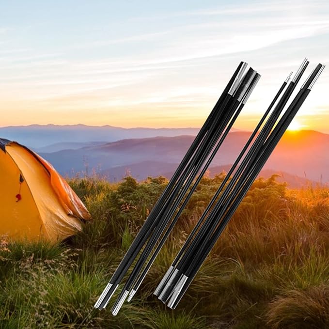 Tent Tarp Poles 4.9M Universal 9 Sections Fiberglass Camping Tent Pole Bars Camping Awning Poles Tent Pole Support Frames Kit Outdoor Support Rods Awning Frames Kit