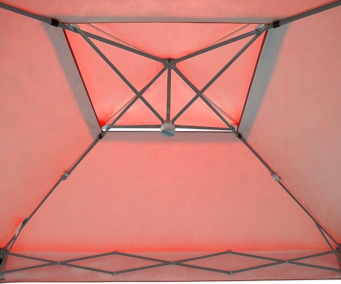 E-Z UP Patriot ONE-UP Technology Vented Shelter 10' x 10' Red Top Grey Frame