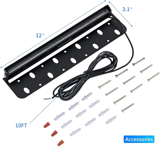 8-Packs 5W 12 Inch LED Hardscape Paver Lighting12V AC/DC Low Voltage Retaining Wall LightsLED Landscape Lighting2700K Soft White Outdoor Step Light50000 Hours Lifespan-Black