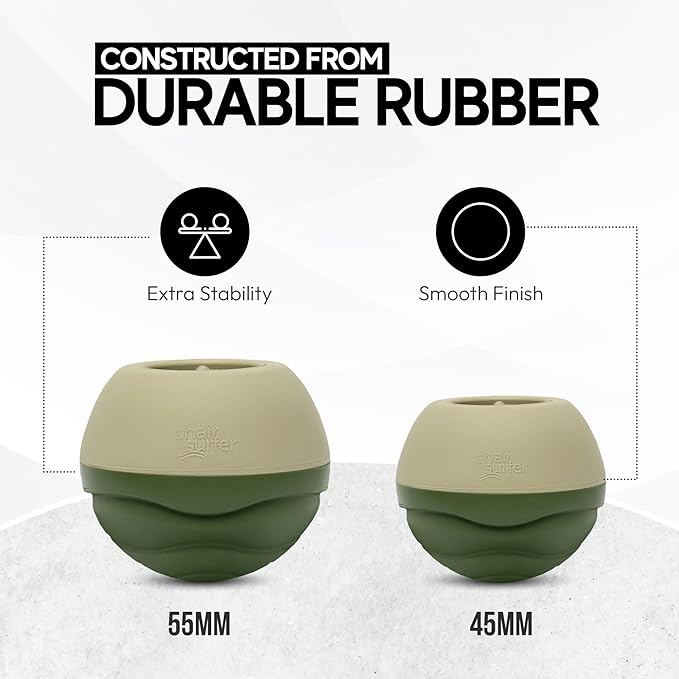 Stabilizing Rubber Ball Feet for Helinox Camping Chair - Durable Outdoor Chair Leg Cap Help Stability on Rugged and Uneven Surfaces (Olive &amp Khaki 55mm)