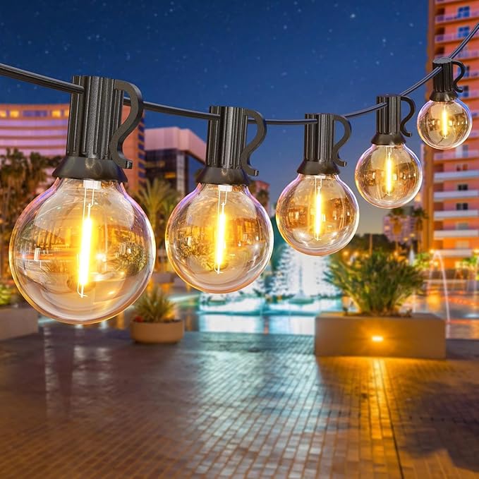GPATIO Outdoor String Lights 50FT G40 Bulbs Shatterproof Patio Lights Waterproof Dimmable Hanging Outdoor Lights Connectable LED Outside Lights for Backyard Yard Gazebo Porch Party