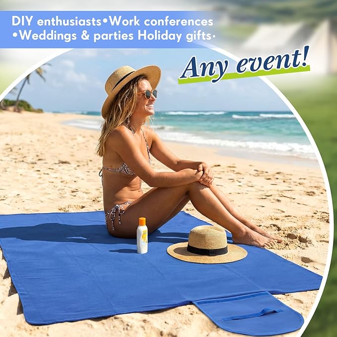 24 Pack Roll up Large Fleece Blankets Bulk Foldable Picnic Blankets 53 x 48 in Double-Sided with Hook and Loop for Wedding Guest Stadium Camping Car Airplanes Outdoor Sports Events Homeless