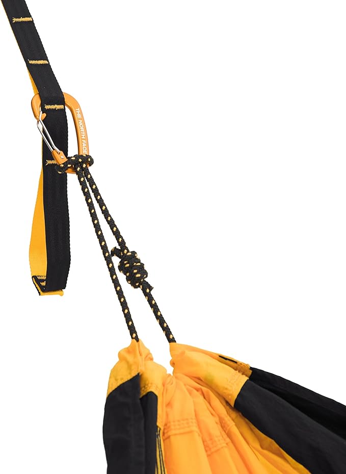 THE NORTH FACE Wawona Camp Hammock - Includes Carabiners &amp Tree Straps for Easy Setup Storage Bag Doubles as Pocket Summit Gold/TNF Black One Size