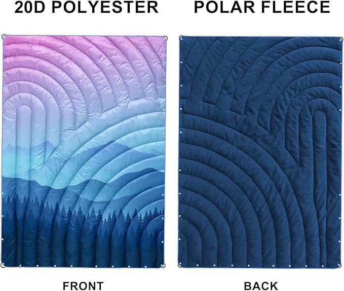 Camping BlanketLightweight Down Alternative Puffy Blanket Packable Outdoor Blanket for CampingTraveling Stadium Hiking Picnics
