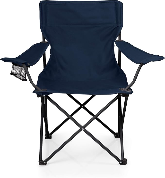 PICNIC TIME Personalized PTZ Camp Chair Custom Outdoor Camping Chair Beach Chair with Carrying Bag (Navy Blue)