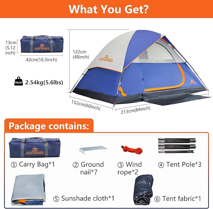 2-12 Person Tents for Camping Waterproof Backpack Double Layer Tents Perfect Picnics Fishing and Backyard Camping