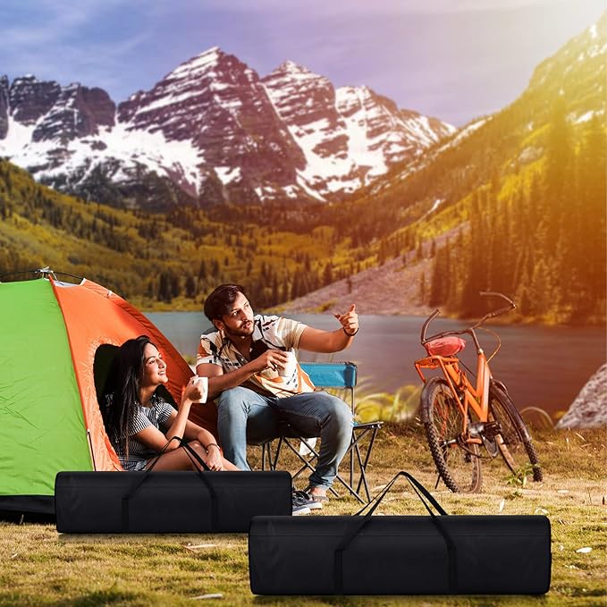 Riakrum 3 Pack 43.31 Inches Replacement Bag for Folding Camping Chair Large Folding Beach Chair Carry Oxford Fabric Bag with Handles for Travel Tent Storage Outdoor Carrying Sports Gear Black